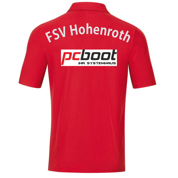Polo Shirt in rot mit pcboot Logo und Initialen