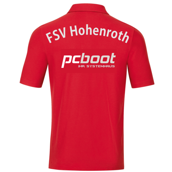 Polo Shirt in rot mit pcboot Logo und Initialen