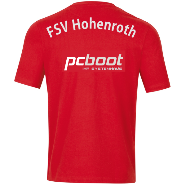 T-Shirt in rot mit pcboot Logo und Initialen